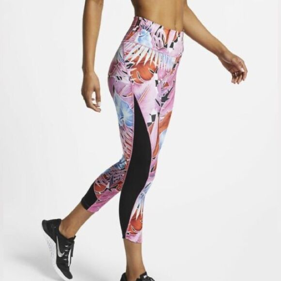 Nike dri fit tropical gym workout leggings small - Picture 1 of 5